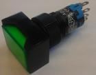 2ák. 2áll. Nyomó 2xváltó fek/zöld 3A 250V 14x18mm 12V-s LED világítás 5451