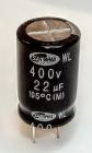 22 uF 400 V RAD 16x25 3#LOW ESR SAMWHA WL RoHSc. 105°C